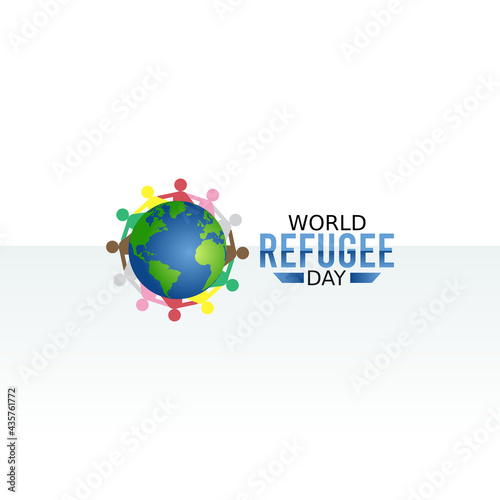 vector graphic of world refugee day good for world refugee day celebration. flat design. flyer design.flat illustration.