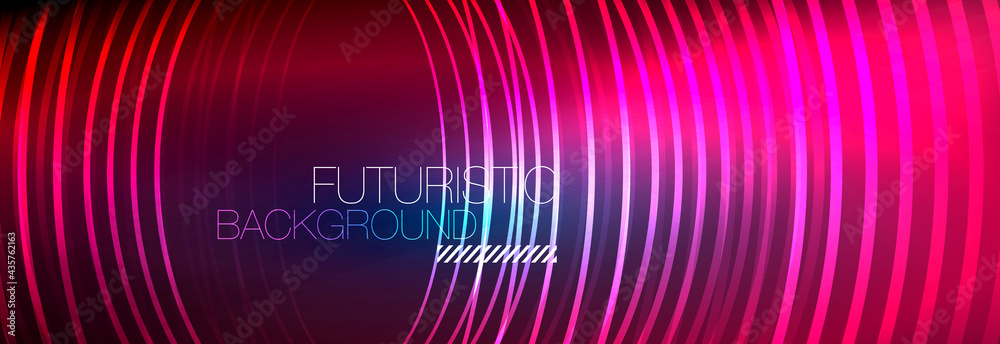 Dark abstract background with glowing neon circles. Trendy layout template for business or technology presentation, internet poster or web brochure cover, wallpaper Dark abstract background with glowing neon circles. Trendy layout template for business or technology presentation, internet poster or web brochure cover, wallpaper