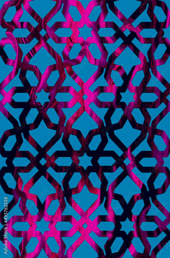 Fototapeta premium Textured Ornamental Damask Pattern Moroccan Style Ethnic Seamless Design Perfect for Interior Fabric Print Elegant Look