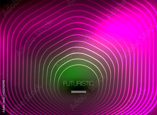 Neon color square shape lines abstract background. Shiny magic energy and motion concept, vector abstract wallpaper background