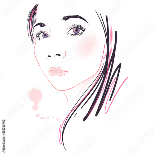 Vector abstract illustration of fashion girl for cover design  poster  banner and other.