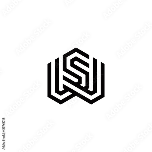 w s ws sw initial logo design vector template