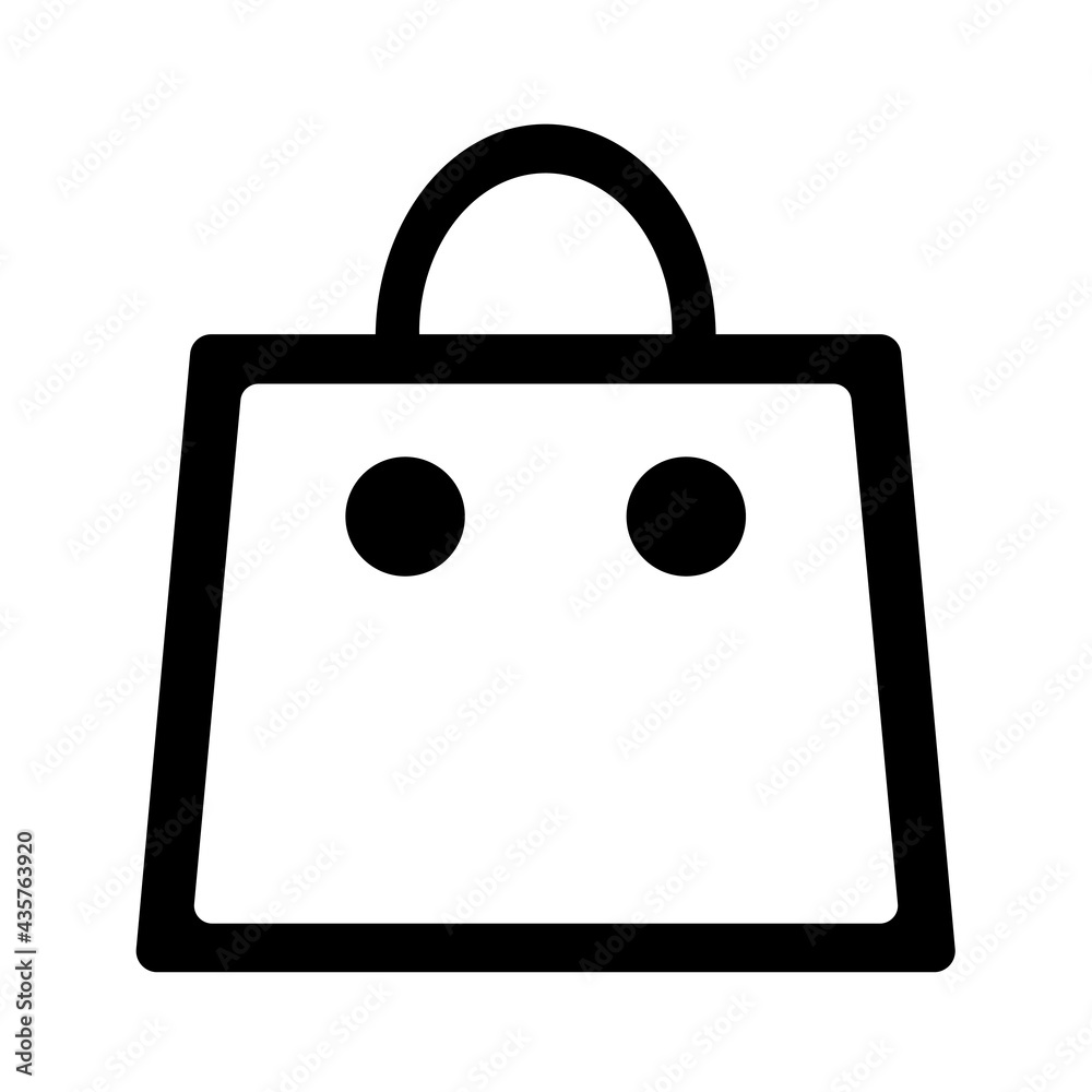 Shopping bag simple isolated icon for apps and websites Shopping bag simple isolated icon for apps and websites
