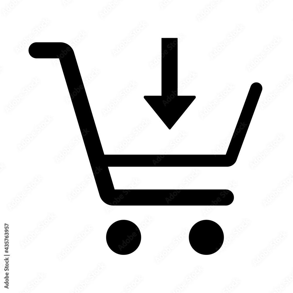 Shopping cart simple isolated icon for apps and websites Shopping cart simple isolated icon for apps and websites