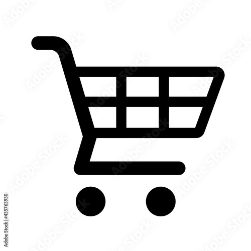 Shopping cart simple isolated icon for apps and websites