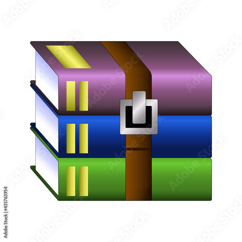 Modern flat design of RAR or ZIP archive file icon for web photo