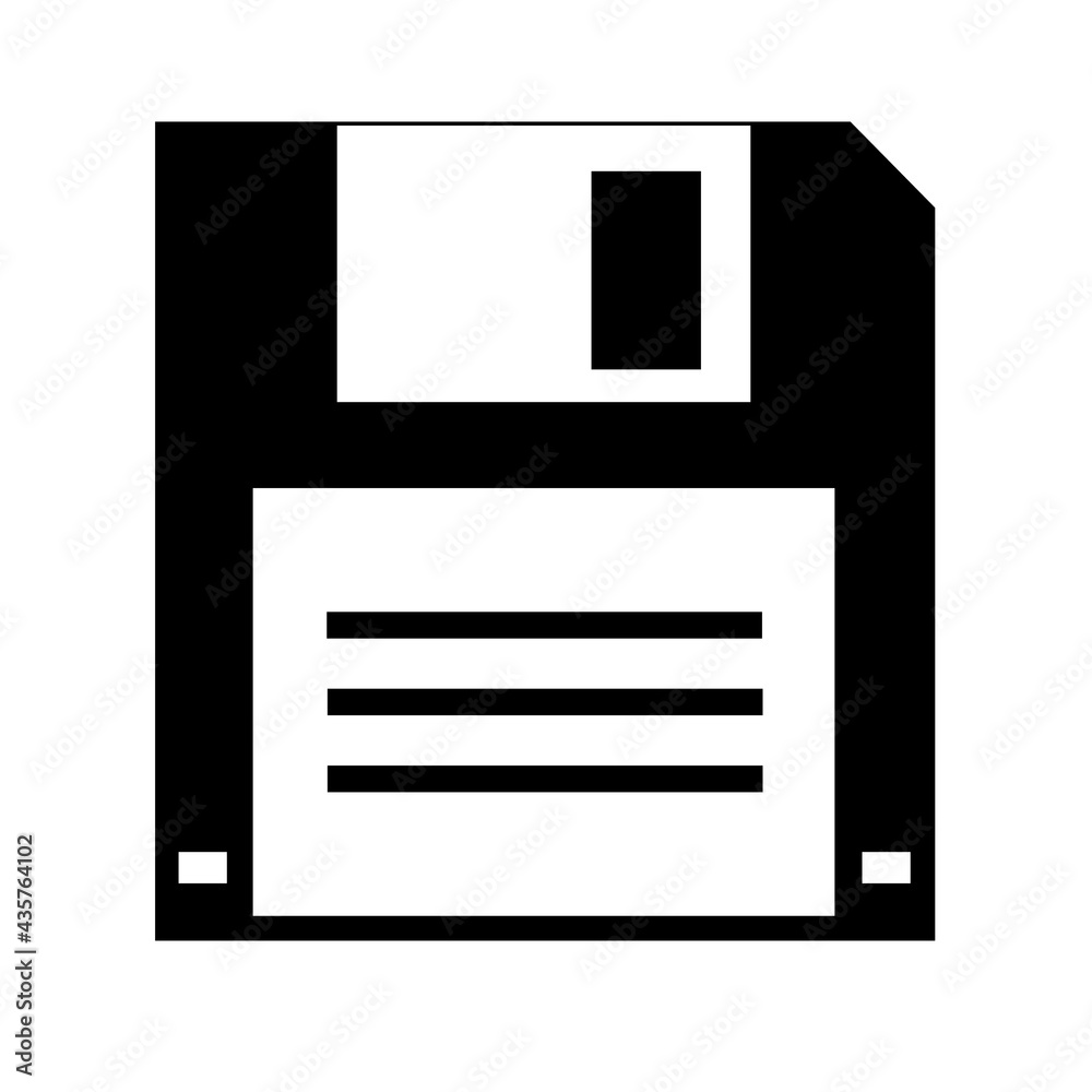 Simple illustration of floppy disk Personal computer component icon