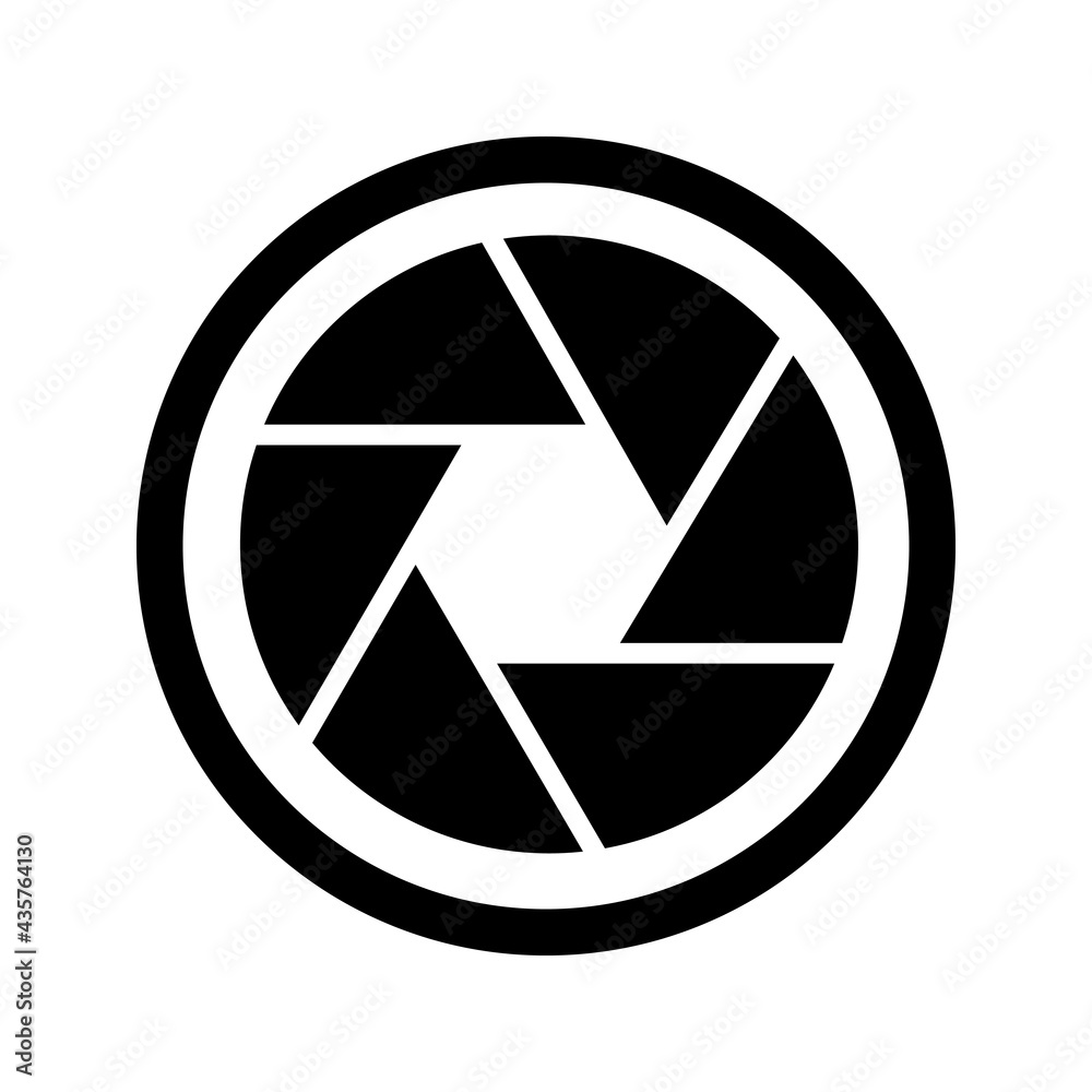 Simple illustration of photo camera aperture for apps and websites Simple illustration of photo camera aperture for apps and websites