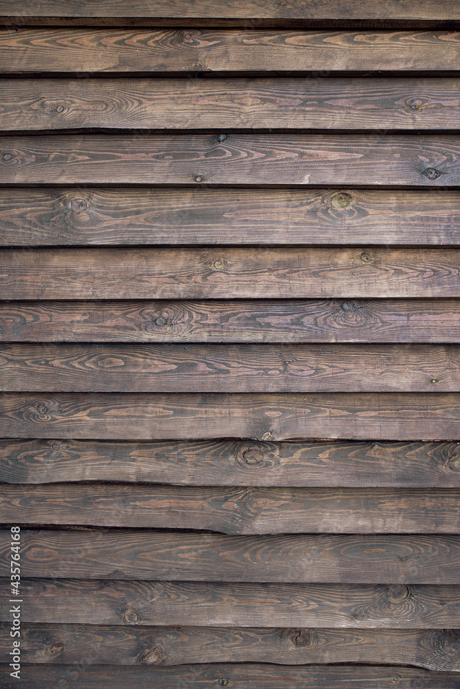 Shabby wood texture. Dark brown wood planks background.