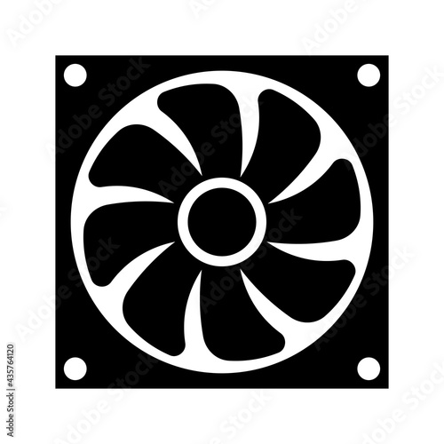 Simple illustration of fan or cooling system Personal computer component icon