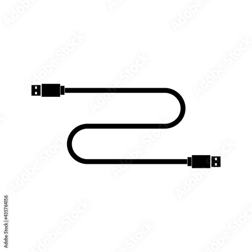 Simple illustration of usb data cable Personal computer component icon photo