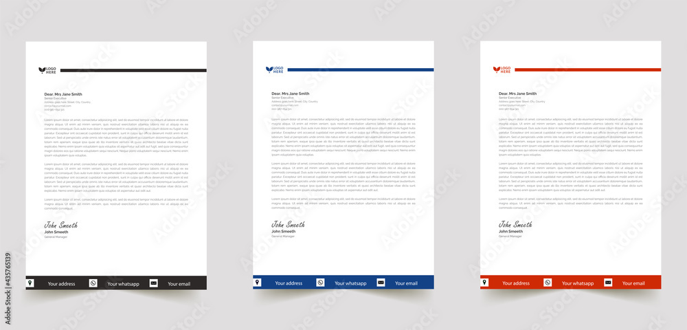 abstract business professional letterhead templates