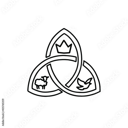 Trinity symbol icon. Hand drawn vector, outline illustration.