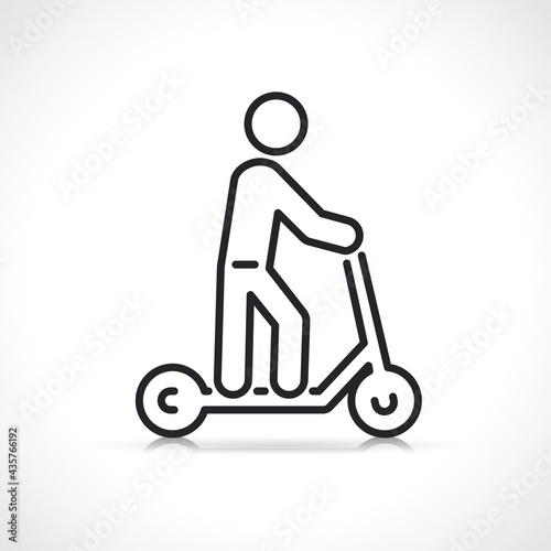 scooter or kick bike icon