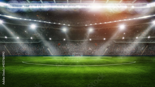sport background - big green field in soccer stadium. ready for game © Igor Link