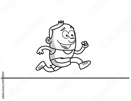 Athlete running cartoon illustration