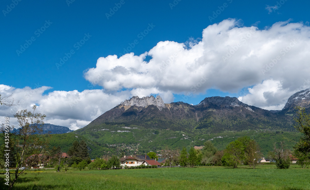 Fototapeta premium view of Dents de Lanfon mountain, annecy, France