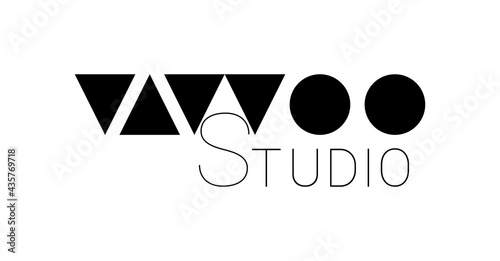 Tattoo studio. Vector composition in minimalistic font style