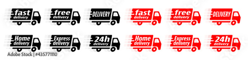 Series of 6 delivery trucks	