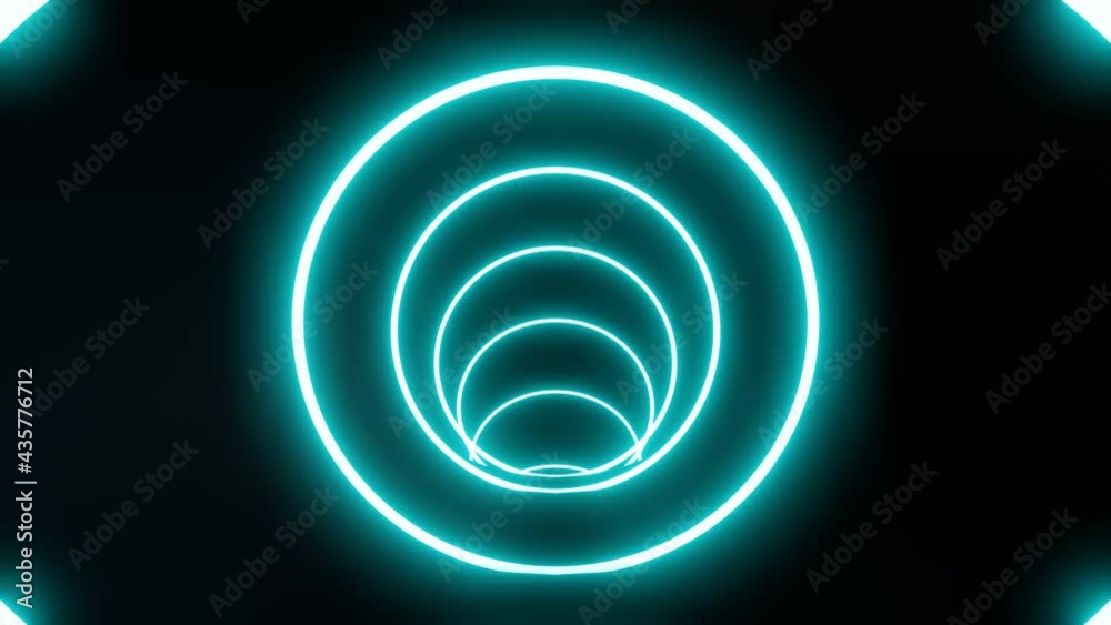 Looped animation. Abstract colorful circles background in bright neon blue color. Geometric shapes Modern colorful wallpaper. 3d rendering. Looped animation. Abstract colorful circles background in bright neon blue color. Geometric shapes Modern colorful wallpaper. 3d rendering.