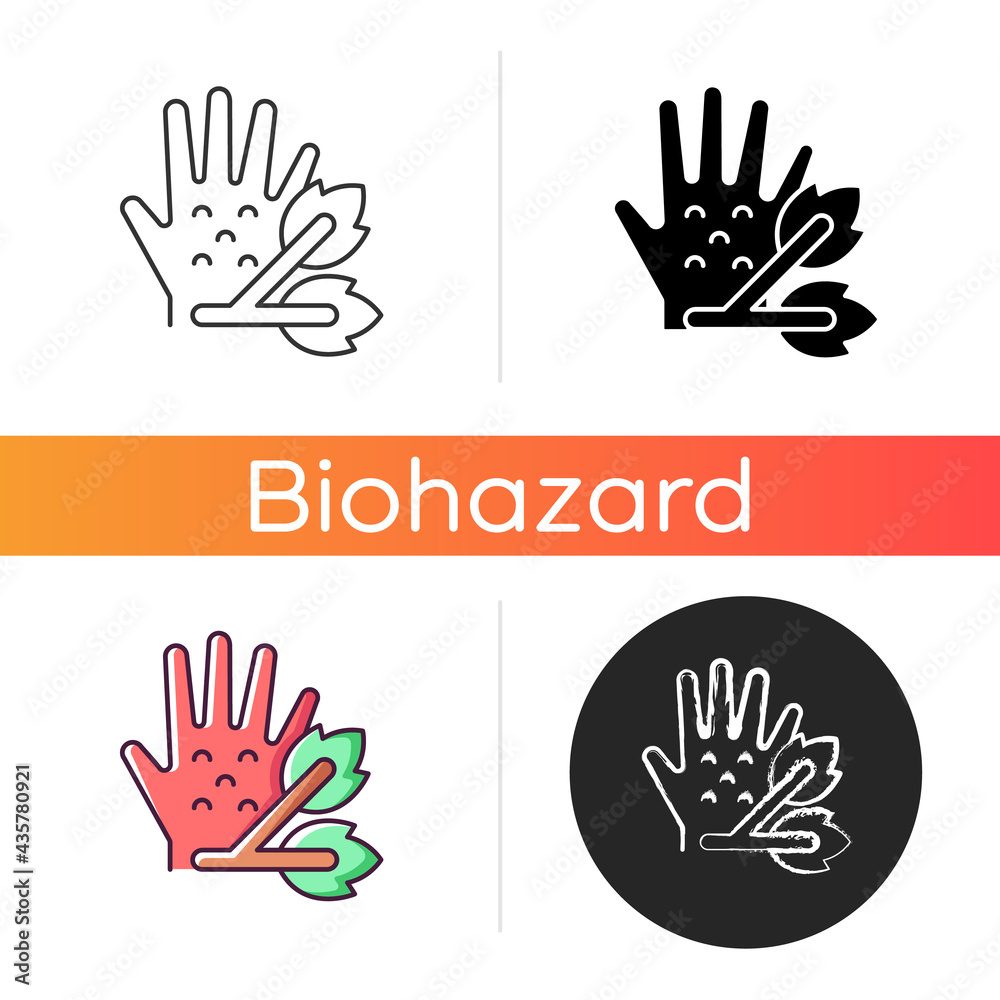 Plants icon. Plant pathogens that produce biohazardous waste. Dangerous ...