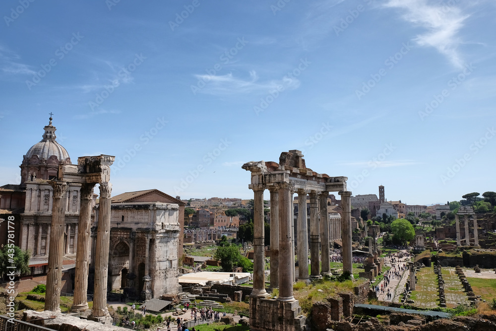 roman forum, ruins of the ancient city of rome, italy