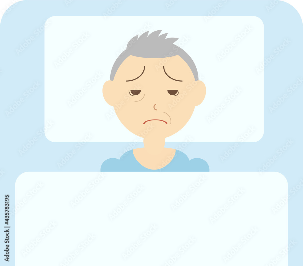 眠れない高齢男性