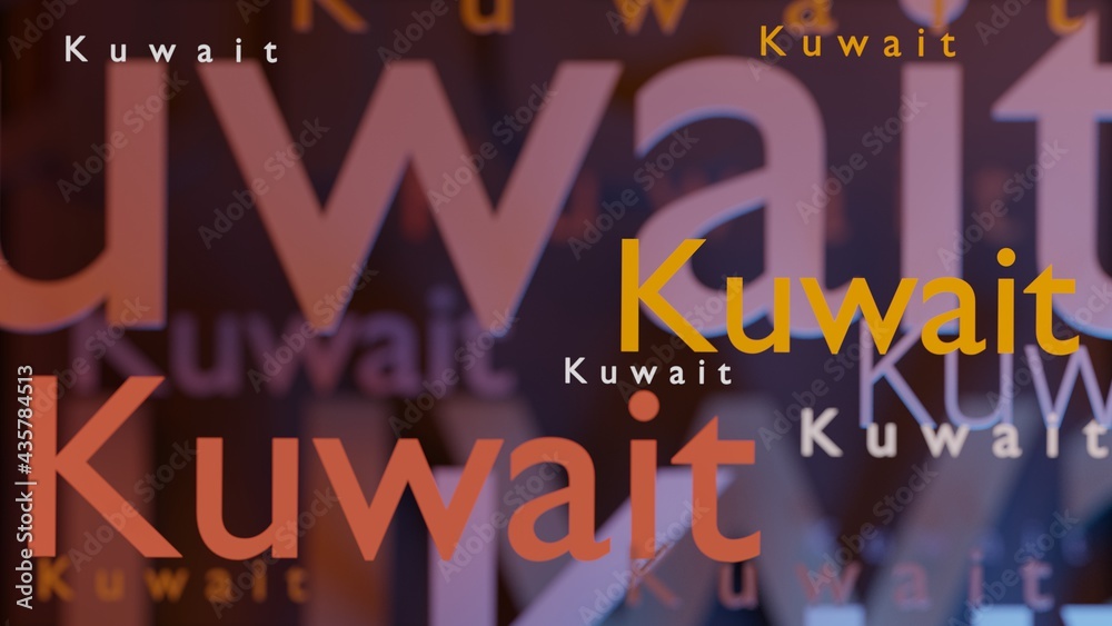 Fototapeta premium Abstract Kuwait 3D TEXT Rendered Poster (3D Artwork)