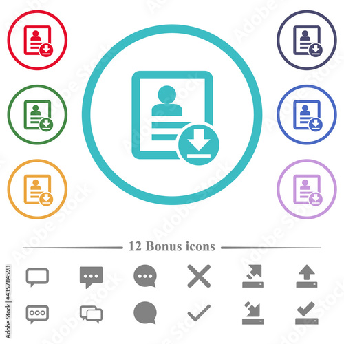 Download contact flat color icons in circle shape outlines
