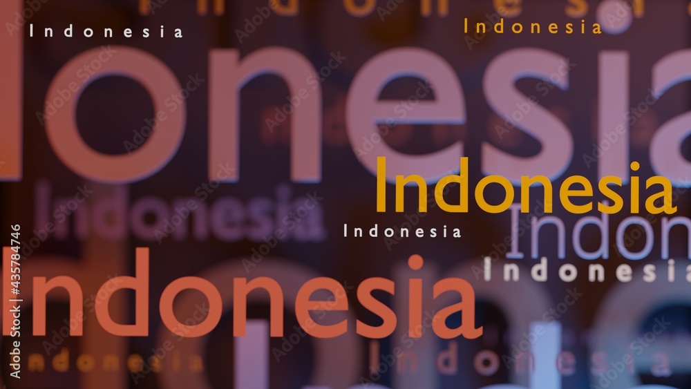 Abstract Indonesia 3D TEXT Rendered Poster (3D Artwork)