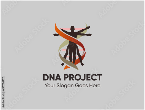 logo design for medical and research about dna, biology, and science