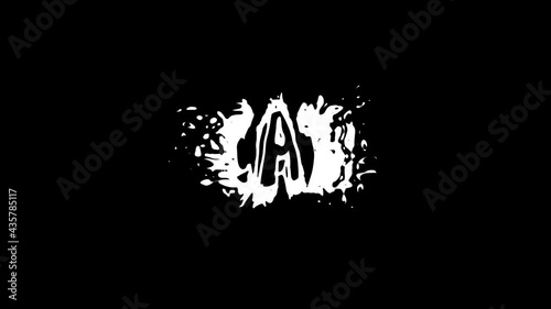 Yucatan. Animated letters. Motion inscription. White letters from drops, liquid. Cartoon style. Transparent Alpha channel. Mexico Yucatan for title 4K video, tourism, travel media.