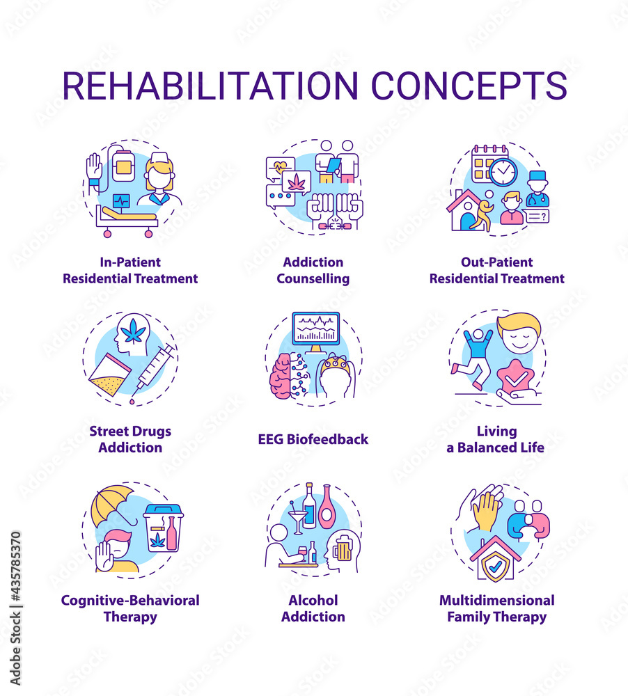 Rehabilitation Concept Icons Set Addiction Recovery Steps Addiction rehabilitation-concept-icons-set-addiction-recovery-steps-addiction