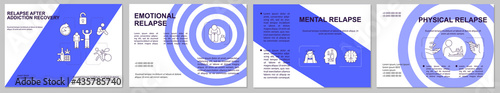 Relapse after addiction recovery brochure template. Emotional life. Flyer, booklet, leaflet print, cover design with linear icons. Vector layouts for presentation, annual reports, advertisement pages
