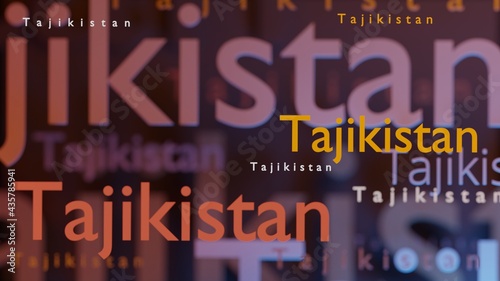 Abstract Tajikistan 3D TEXT Rendered Poster (3D Artwork)