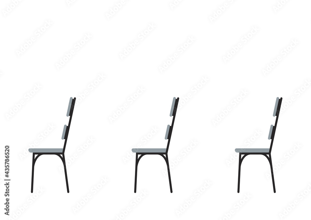 Obraz premium Chair vector. Social distancing sign.