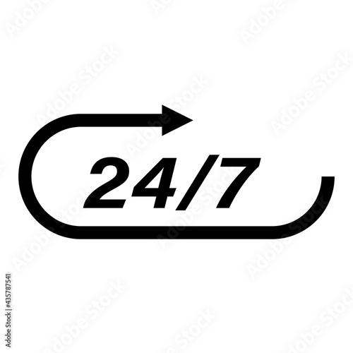 24 Hours a day service icon