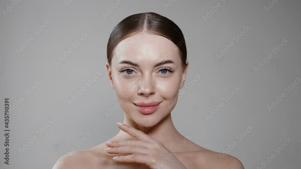 Beauty woman face healthy clean fresh skin beauty female model looking camera Beauty woman face healthy clean fresh skin beauty female model looking camera