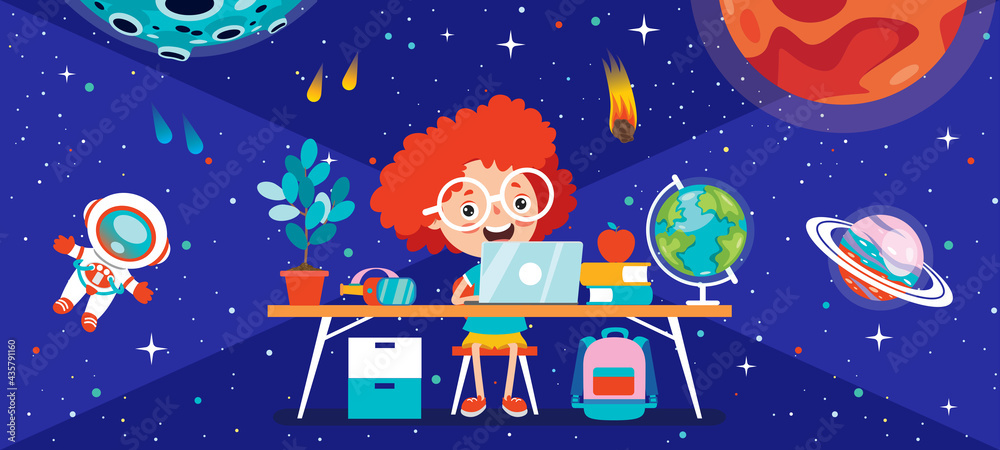 Naklejka premium Concept Of Computer Technology For Education And Business