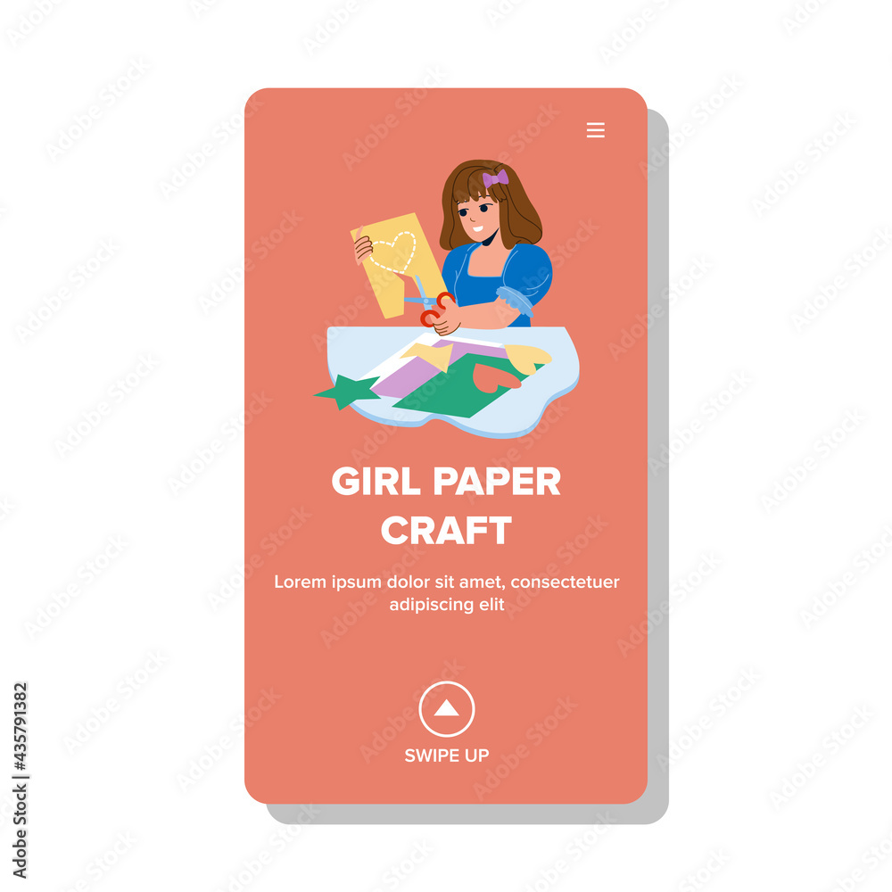 Girl Paper Craft With Scissors Equipment Vector. Girl Paper Craft Ornament For Christmas Celebration Party. Character Child Prepare Decoration For Celebrative Web Flat Cartoon Illustration Girl Paper Craft With Scissors Equipment Vector. Girl Paper Craft Ornament For Christmas Celebration Party. Character Child Prepare Decoration For Celebrative Web Flat Cartoon Illustration