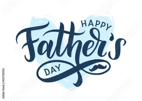 Happy fathers day typography poster. Modern calligraphy logo as fathers day greeting card template. Vector lettering card.