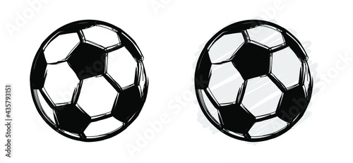 Flat vector black grunge soccer ball with green field. Grungy football. Cartoon euro sport EK, WK pictogram Sports game cup. 2020, 2021, 2022