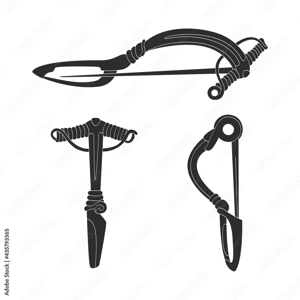 vector image with ancient brooch fibula for your project