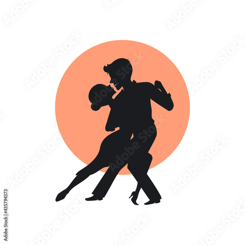 silhouette of a couple dancing tango