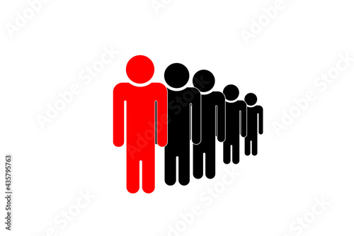 Concept leader of the business team indicates the direction