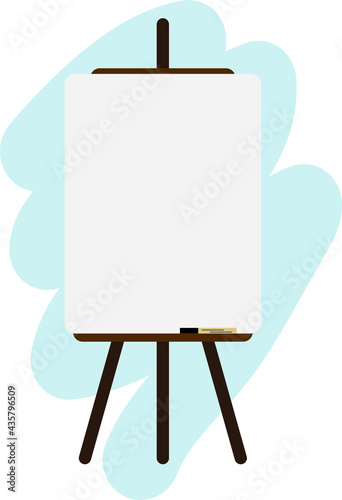 Artistic easel. Drawing in flat design.