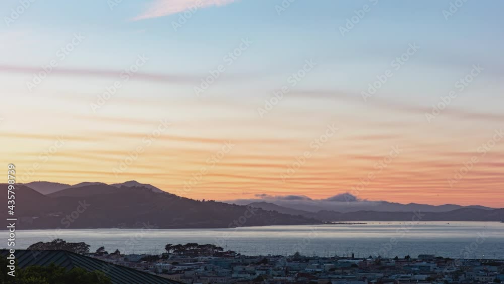 Sunset over San Francisco Bay with funky clouds Sunset over San Francisco Bay with funky clouds