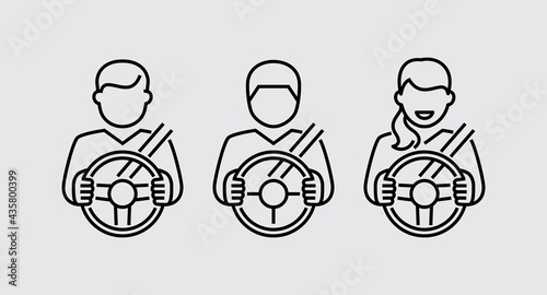 Car Driver Vector Line Icon photo