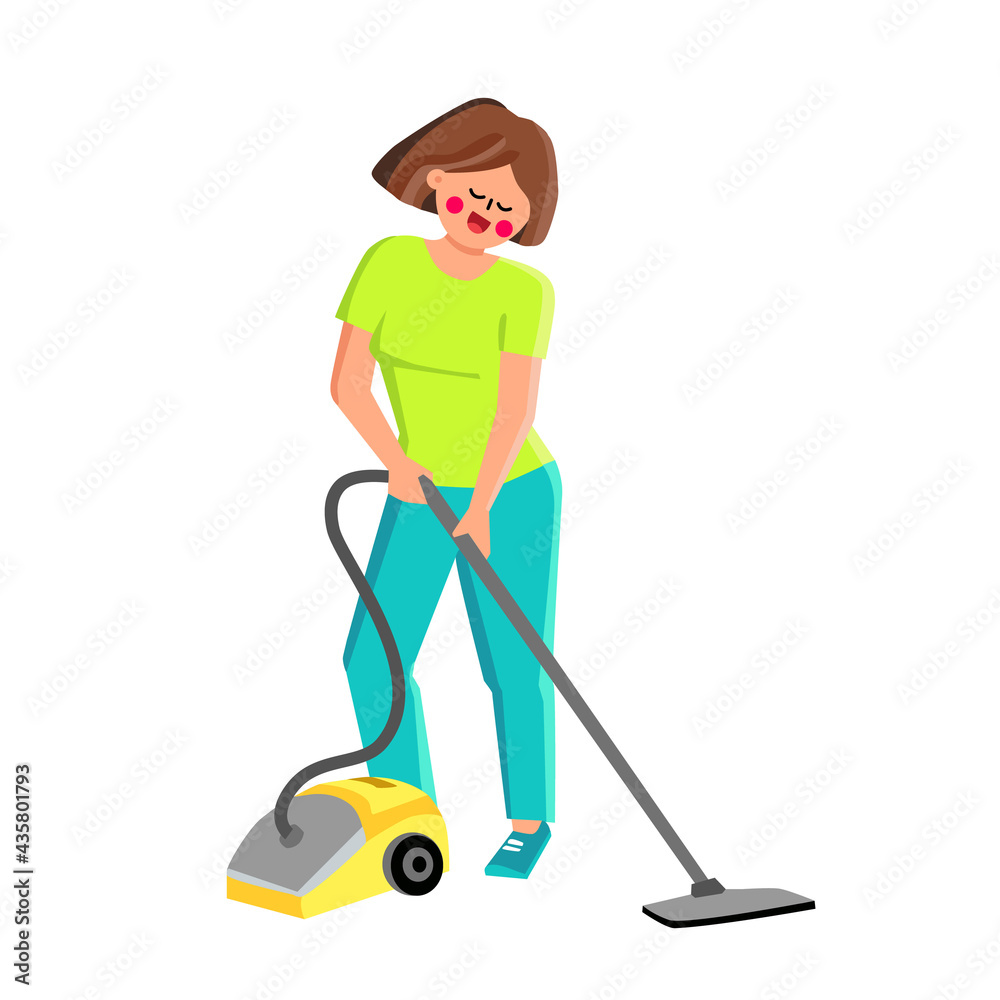 Vacuum Cleaner Using Girl For Cleaning Room Vector. Vacuum Cleaner Equipment Use Young Woman For Clean Floor. Character Lade Housework With Electronic Device Flat Cartoon Illustration Vacuum Cleaner Using Girl For Cleaning Room Vector. Vacuum Cleaner Equipment Use Young Woman For Clean Floor. Character Lade Housework With Electronic Device Flat Cartoon Illustration