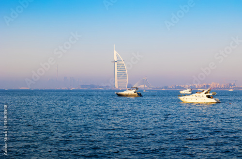 Dubai, UAE, 21 May 2021: A view of Dubai seaside skyline фототапет